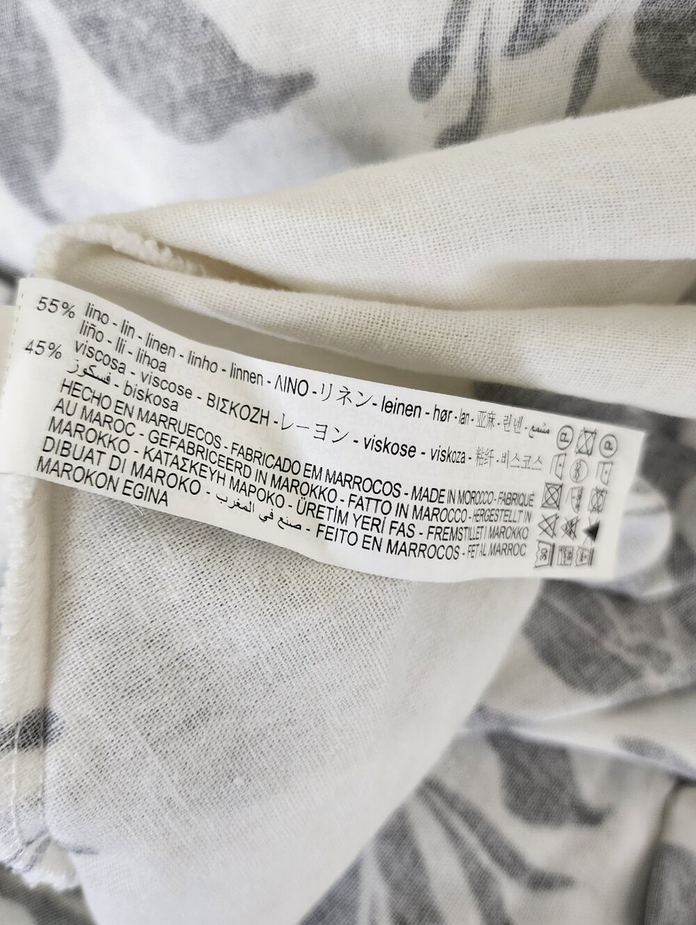Zara Cream & Black Floral Linen Blend Button-Front Fit-and-Flare Dress Large - Picture 15 of 16